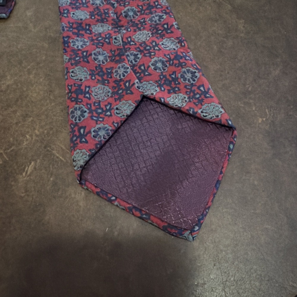Vintage Christian Dior Tie Men Pink Gray Blue Geometric Abstract - Picture 5 of 5